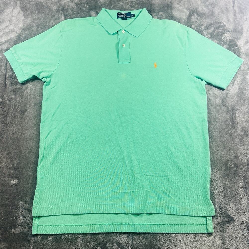Polo Ralph Lauren Shirt Mens Large Green Preppy Casual Golf Short Sleeve